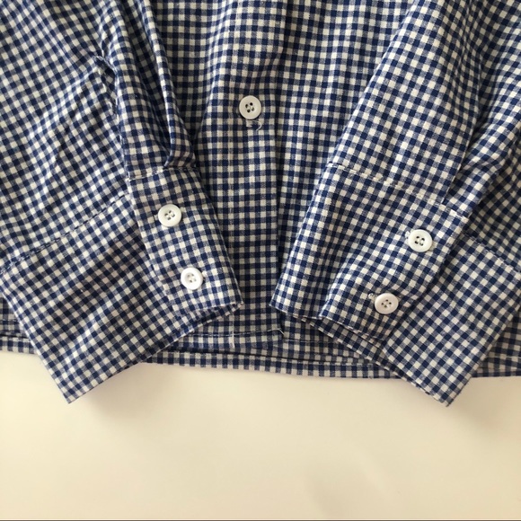 Beulah Cropped Gingham Button Down Blouse - Picture 3 of 6